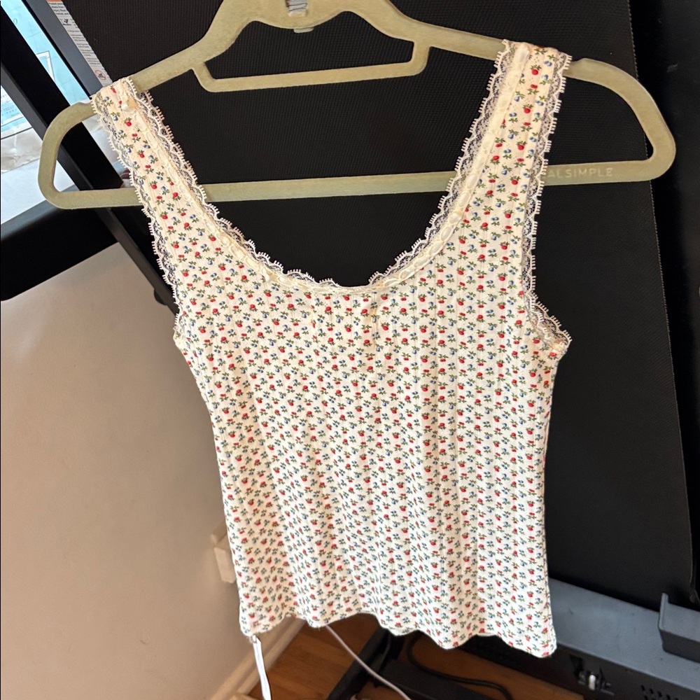 Christy Dawn Cream Tank Top with Small Floral Print - Picture 5 of 15